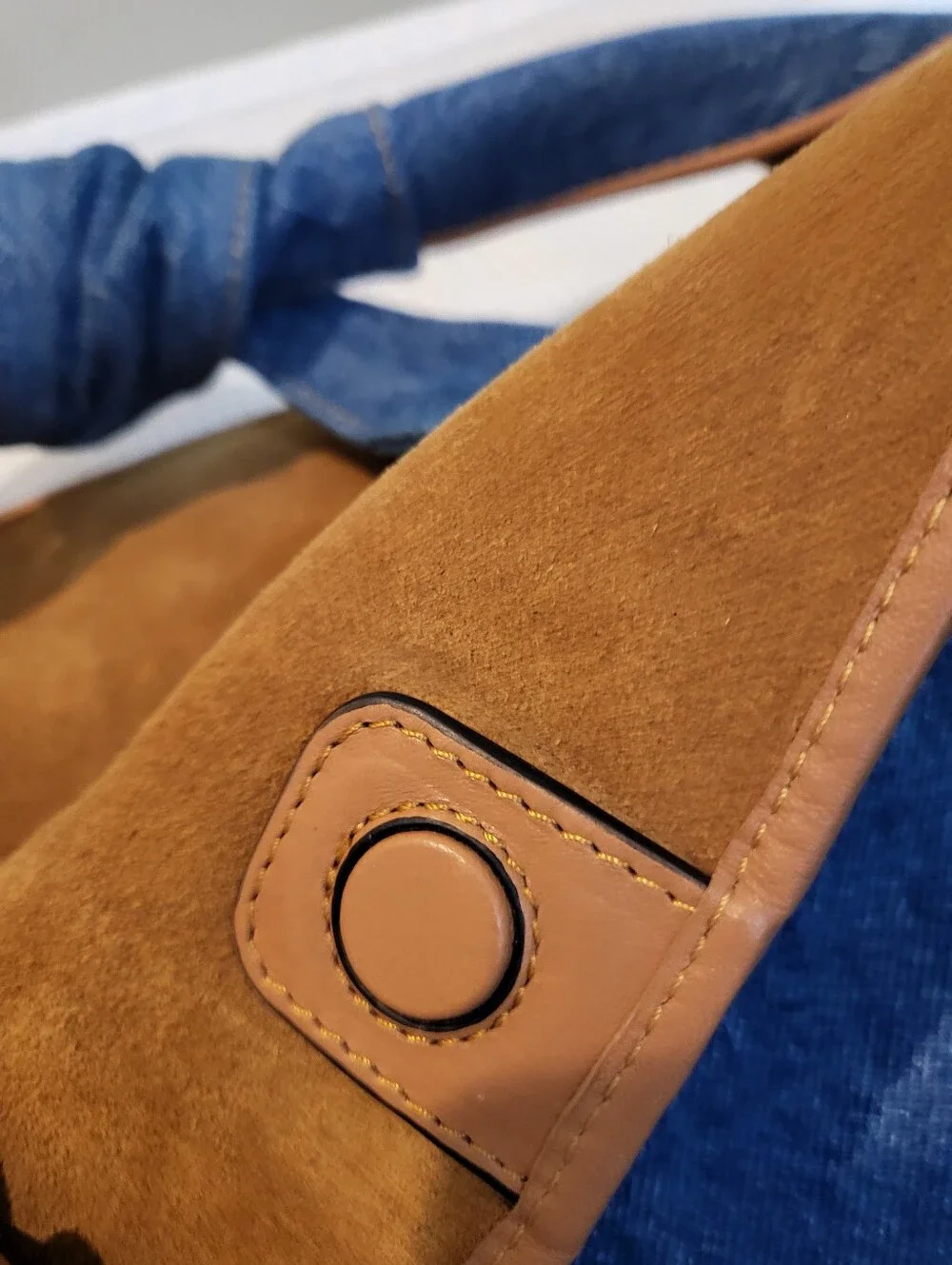 JW Abderson Denim Hobo Bag with Gold Chain Accent